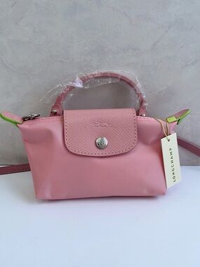 Longchamp Pink Small Le Pliage Crossbody Bag